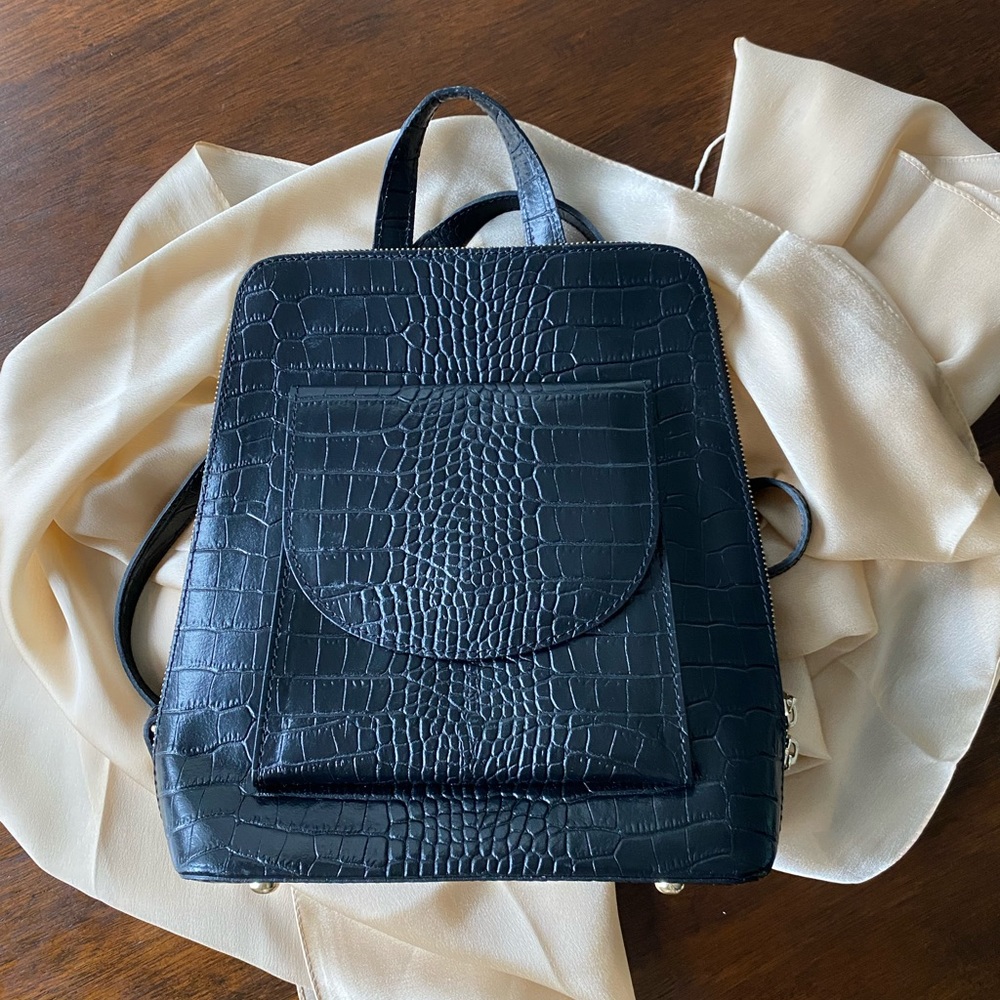 Valentina Fiore Crocodile Print Backpack